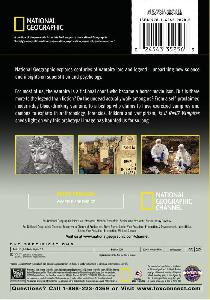 national geographic: is it real: vampires - Back Panel - DVD