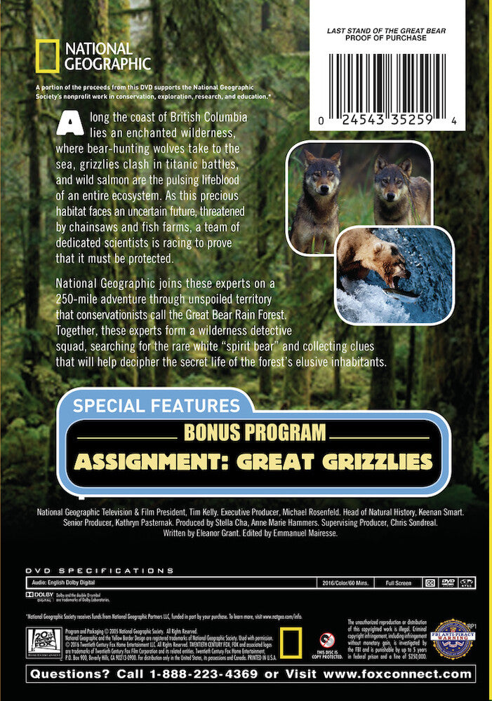 national geographic: last stand of the great bear - Back Panel - DVD