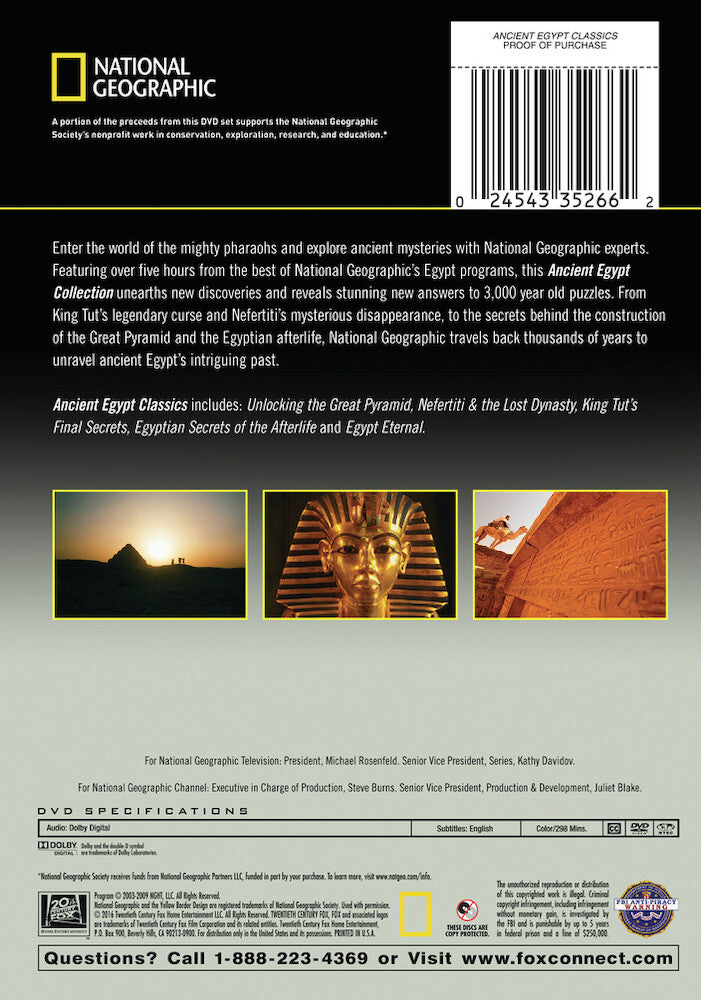 national geographic: ancient egypt: classics - Back Panel - DVD