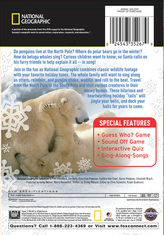national geographic: animal holiday special - Back Panel - DVD