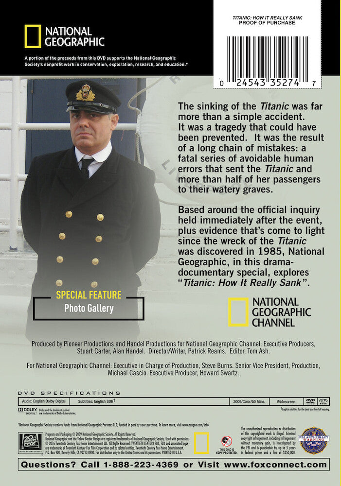 national geographic: titanic how it really sank - Back Panel - DVD