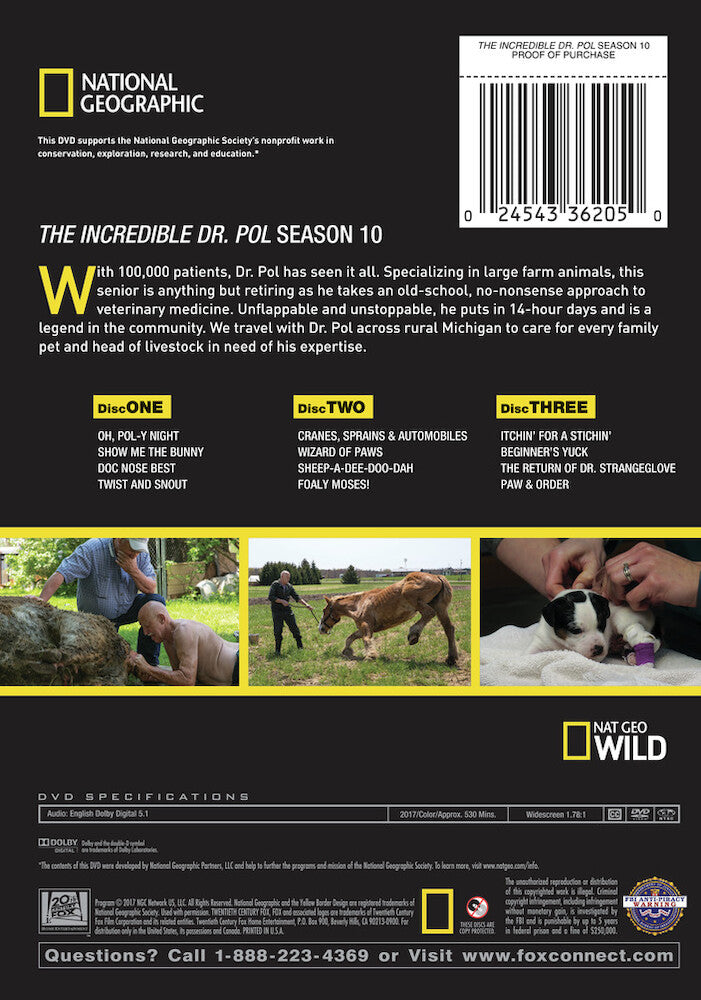 the incredible dr. pol season 10 - Back Panel - DVD