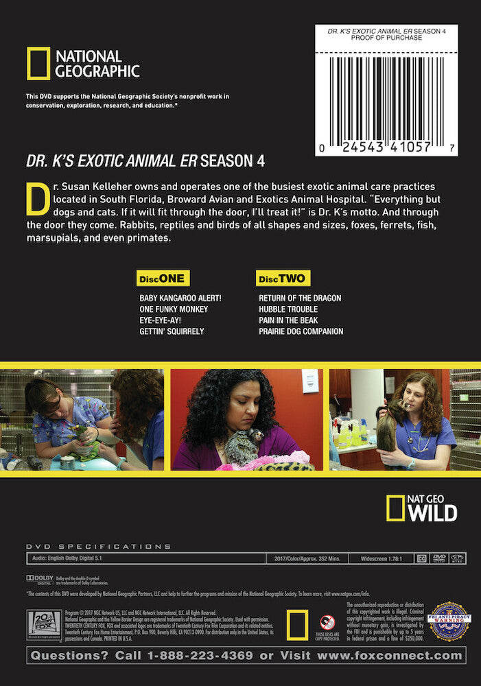 dr. k's exotic animal er season 4 - Back Panel - DVD