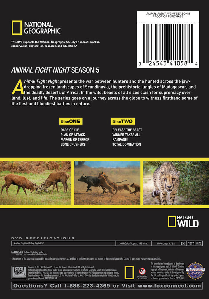 animal fight night season 5 - Back Panel - DVD