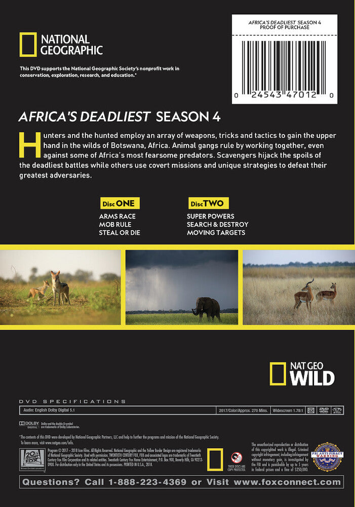 africa's deadliest season 4 - Back Panel - DVD