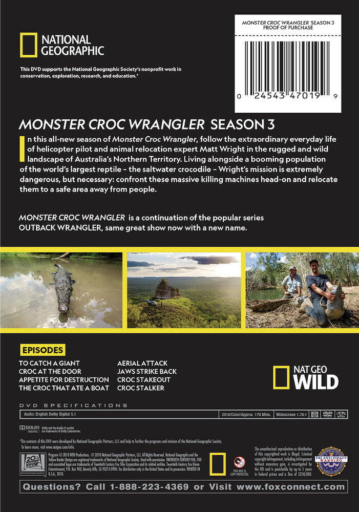 monster croc wrangler season 3 - Back Panel - DVD