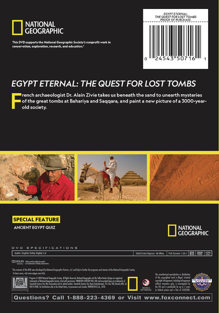 egypt eternal: the quest for lost tombs - Back Panel - DVD