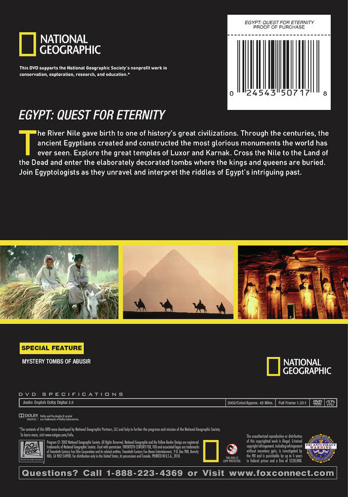 egypt: quest for eternity - Back Panel - DVD