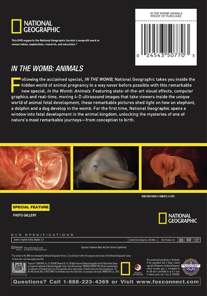 in the womb: animals - Back Panel - DVD