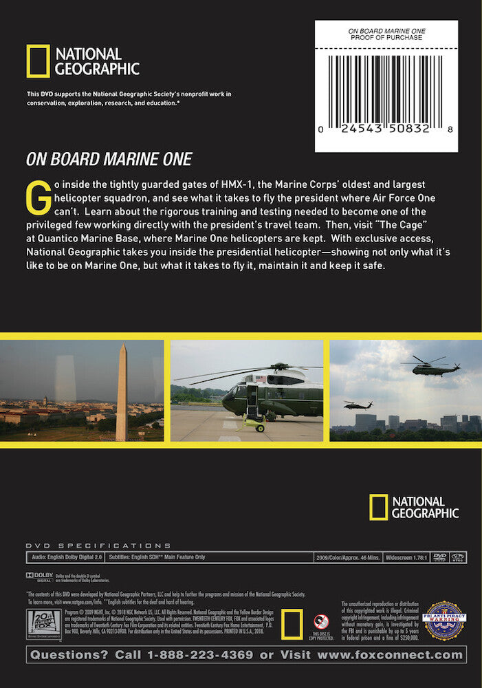 on board marine one - Back Panel - DVD