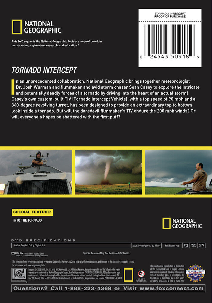 tornado intercept - Back Panel - DVD