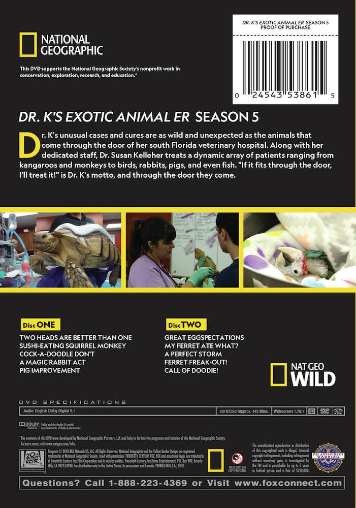 dr. k's exotic animal er season 5 - Back Panel - DVD