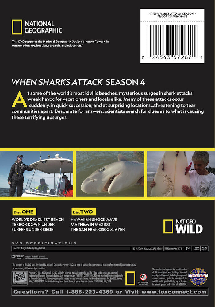 when sharks attack season 4 - Back Panel - DVD