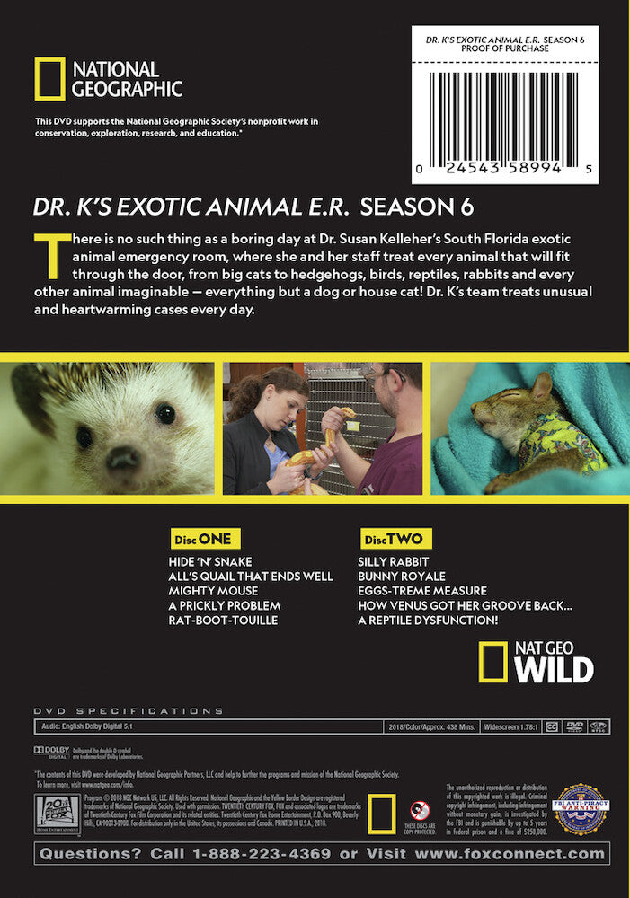 dr. k's exotic animal er - s6 - Back Panel - DVD