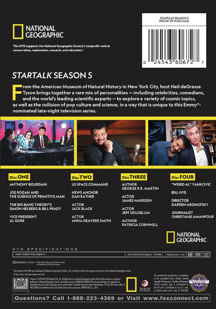 startalk with neil degrasse tyson season 5 - Back Panel - DVD