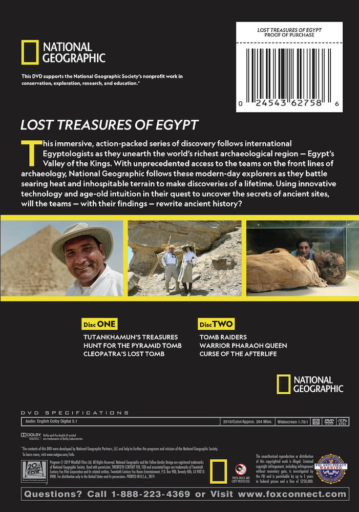 lost treasures of egypt - Back Panel - DVD