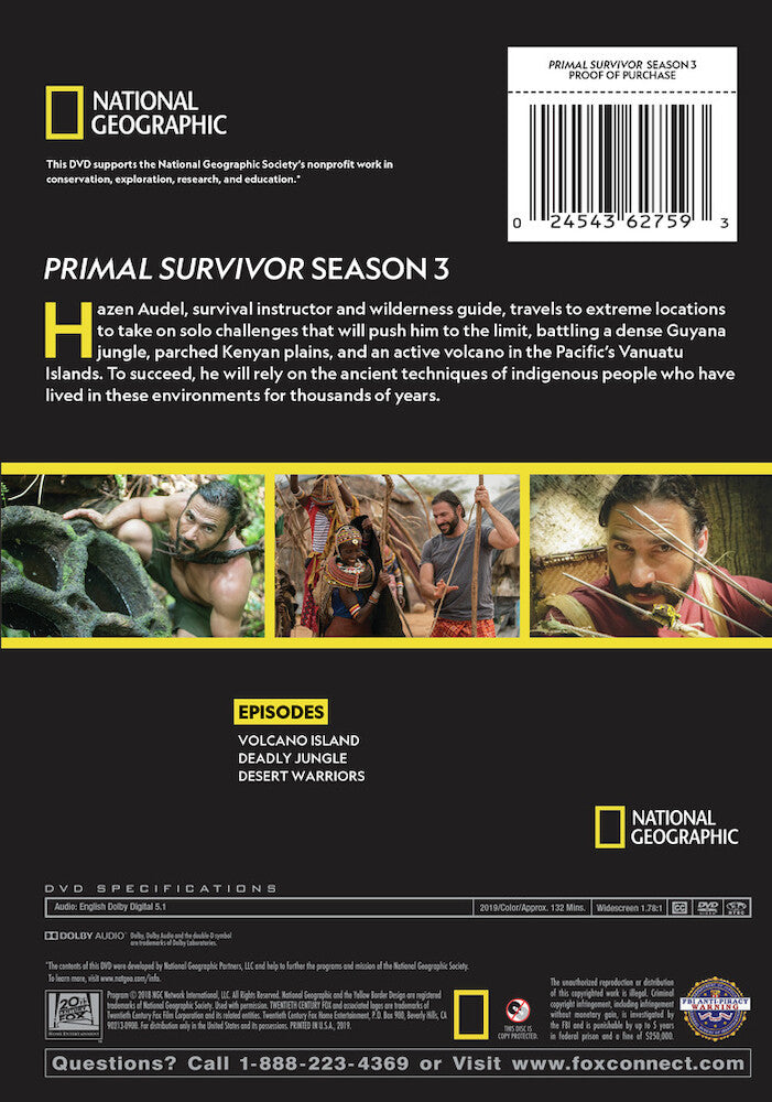 primal survivor season 3 - Back Panel - DVD