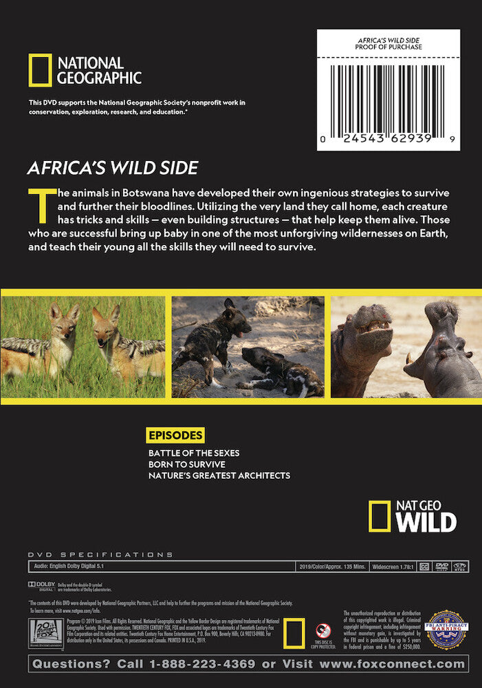 africa's wild side - Back Panel - DVD