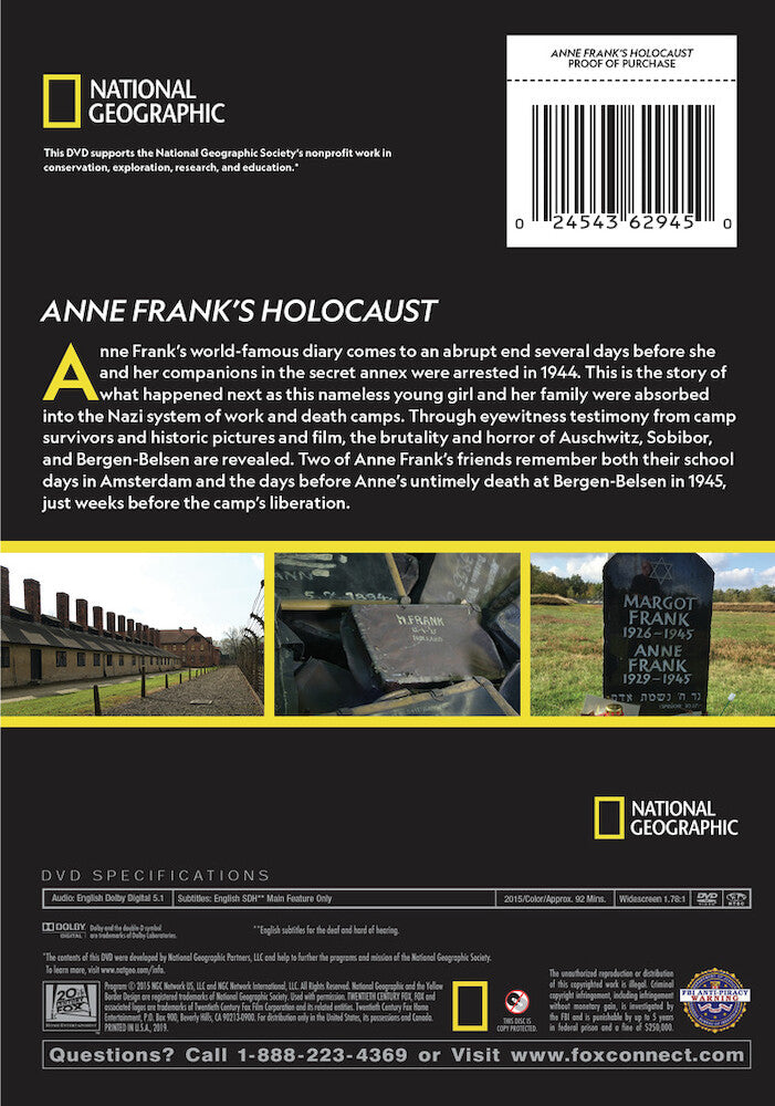 anne frank's holocaust - Back Panel - DVD