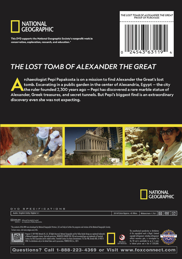 the lost tomb of alexander the great - Back Panel - DVD