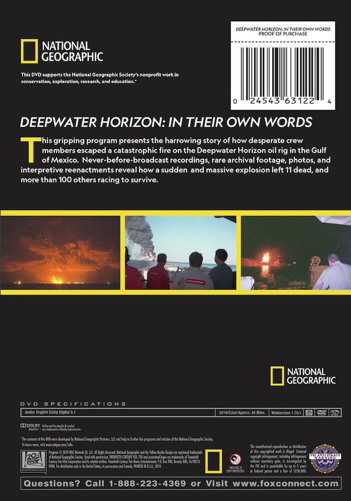deepwater horizon in their own words - Back Panel - DVD