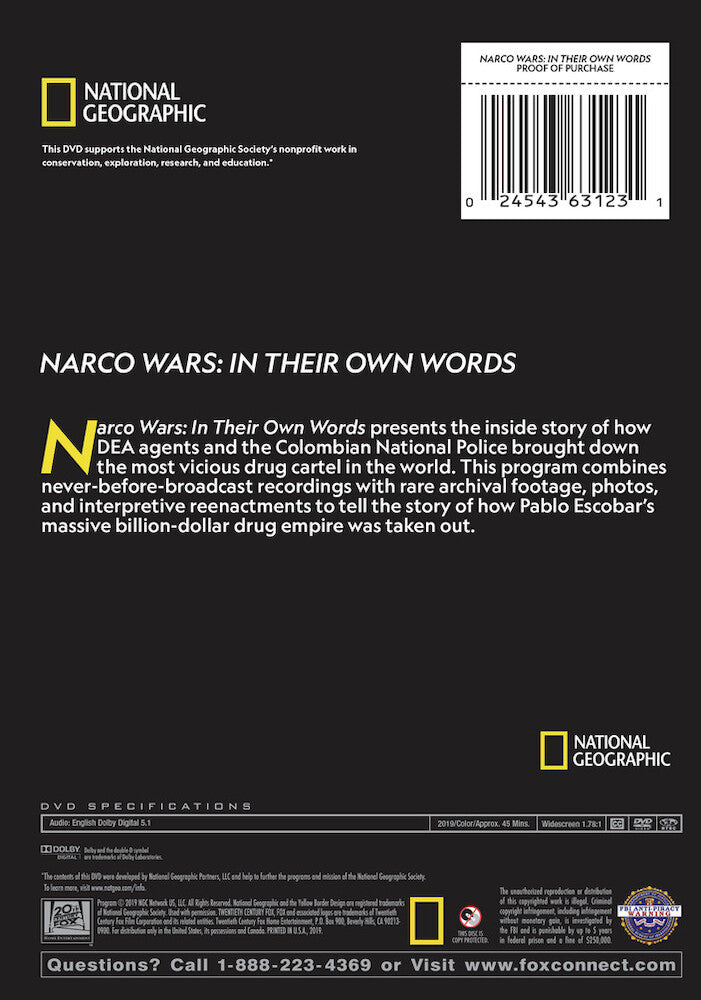 in their own words: narco wars - Back Panel - DVD
