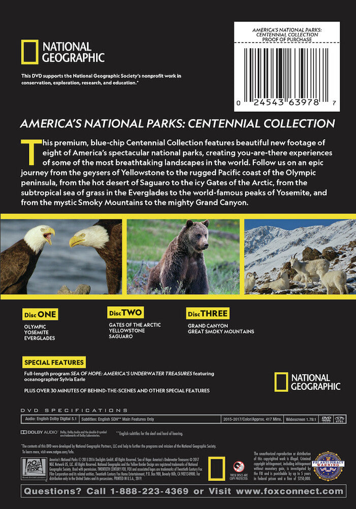 america's national parks: centennial collection - Back Panel - DVD