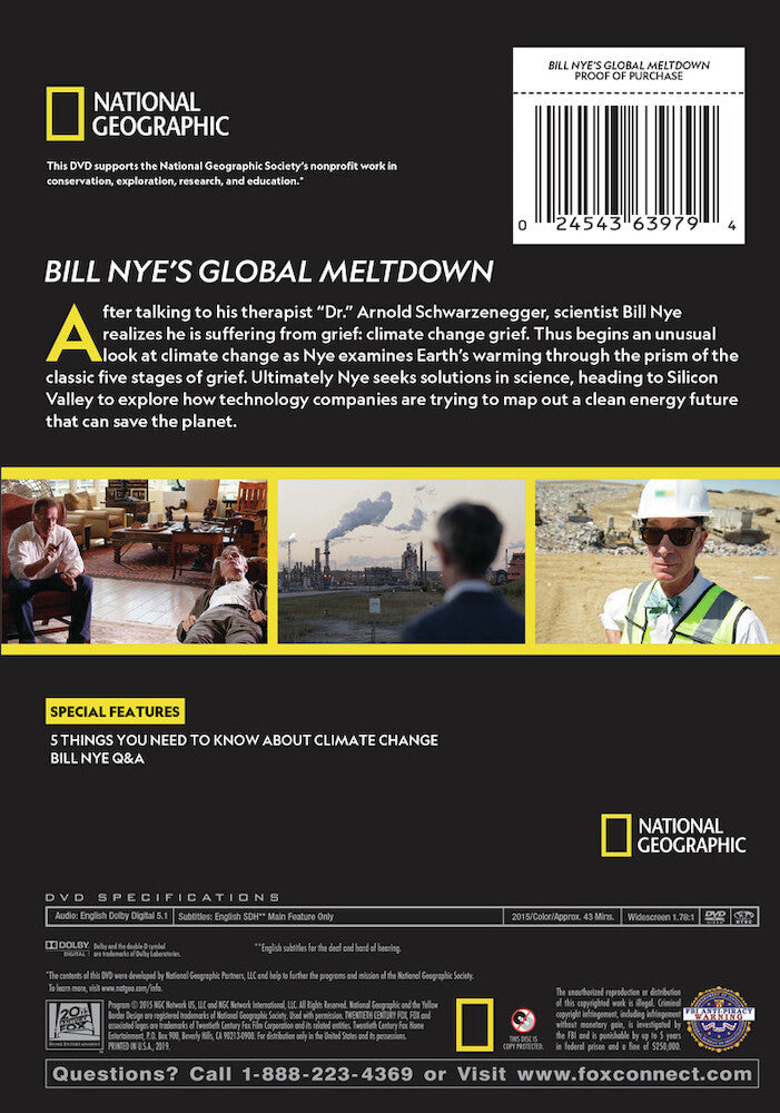 bill nye's global meltdown - Back Panel - DVD