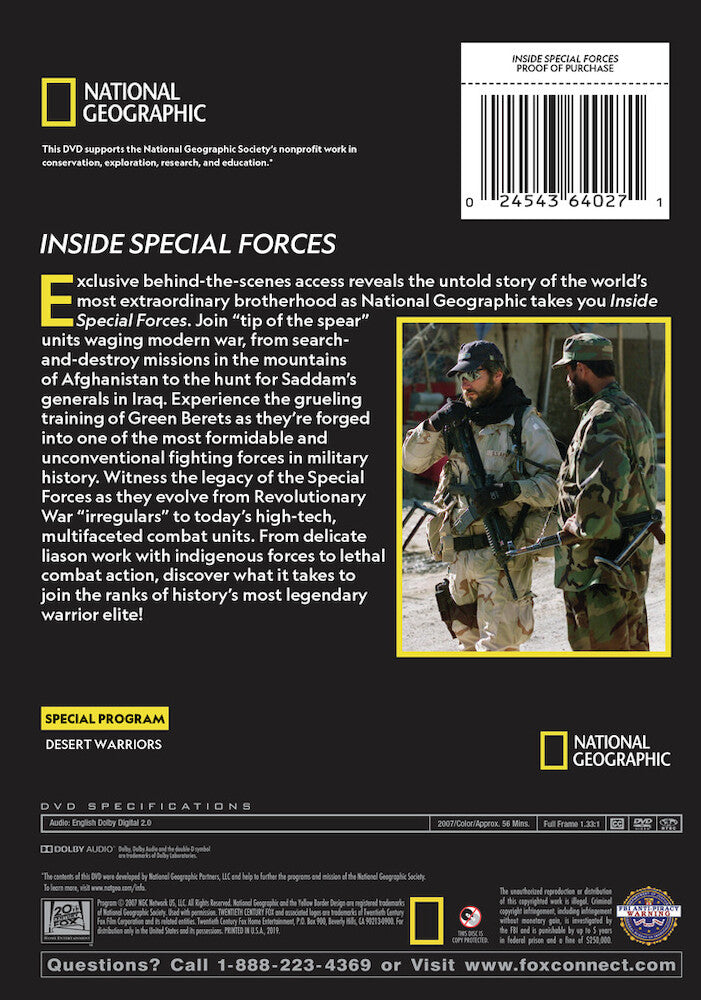 inside special forces - Back Panel - DVD