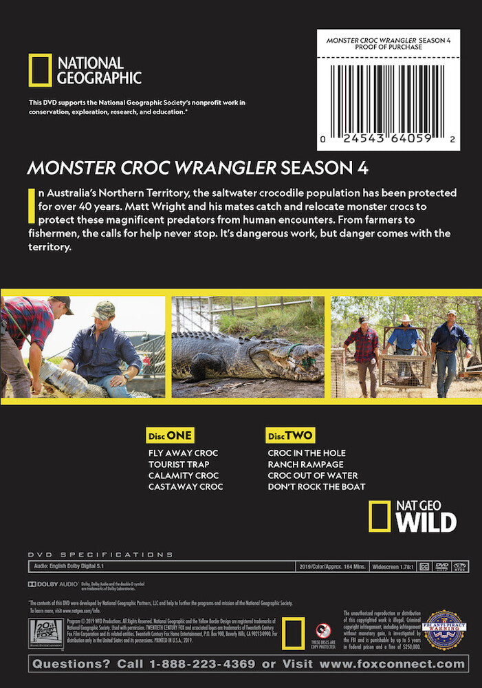 monster croc wrangler season 4 - Back Panel - DVD