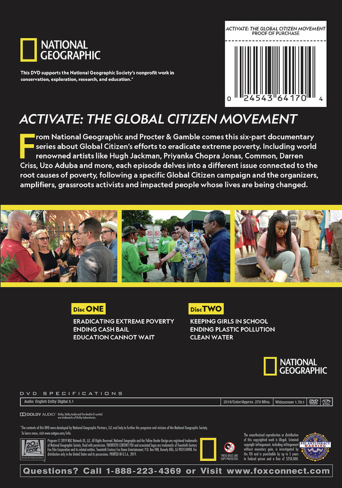 activate: the global citizens movement - Back Panel - DVD