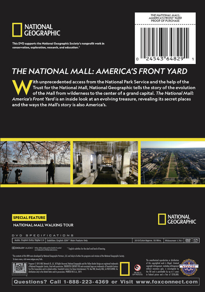 the national mall: america's front yard - Back Panel - DVD