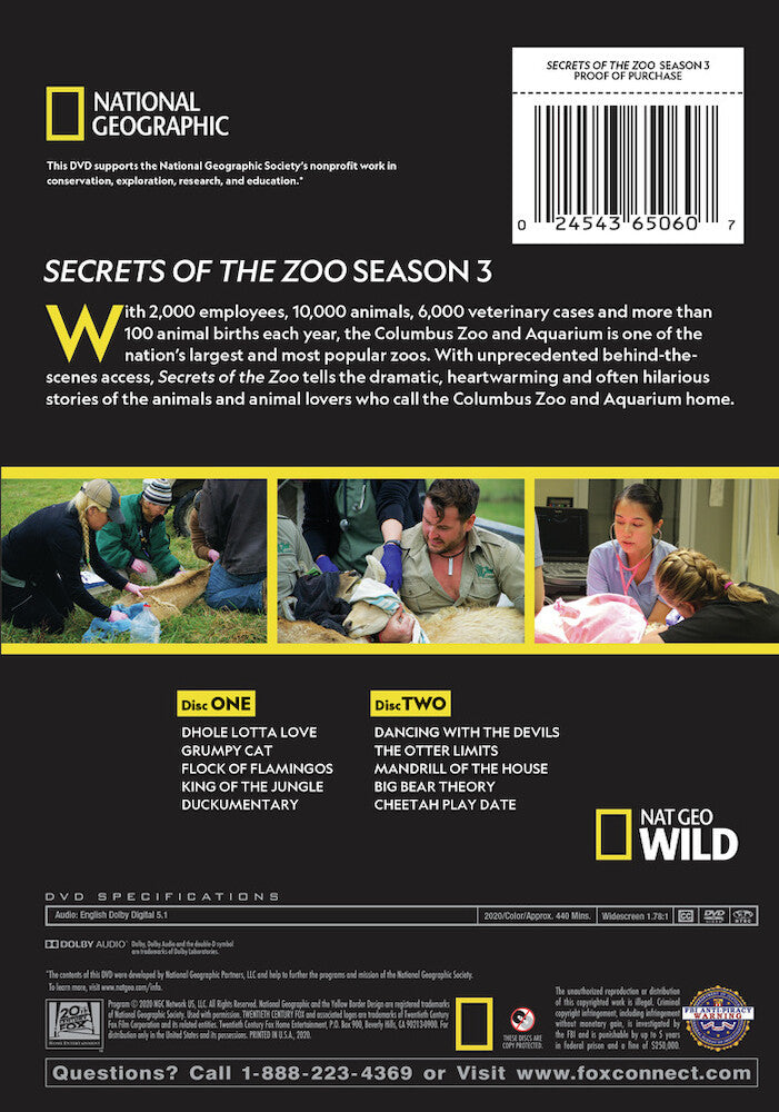 secrets of the zoo - season 3 - Back Panel - DVD