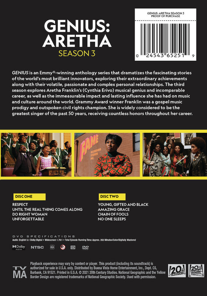 genius season 3: aretha - Back Panel - DVD
