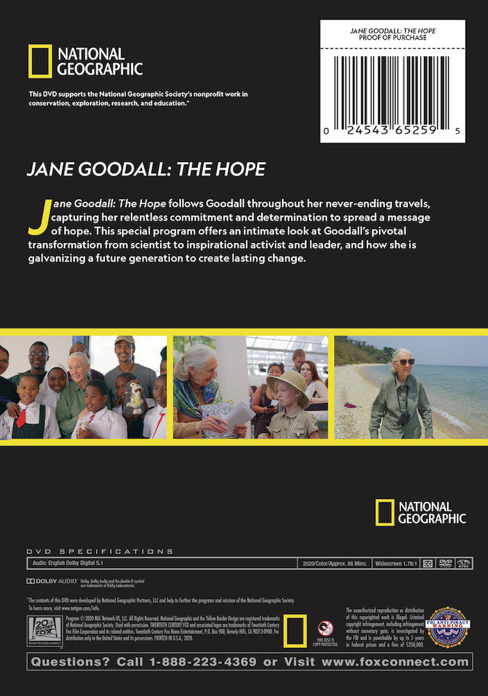 jane goodall: the hope - Back Panel - DVD