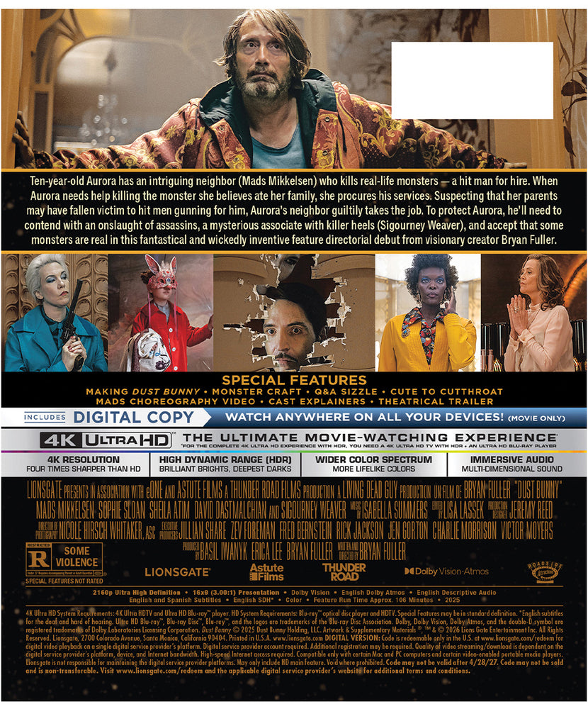 Dust Bunny [4K UHD + Digital Insert] - Back Panel - 