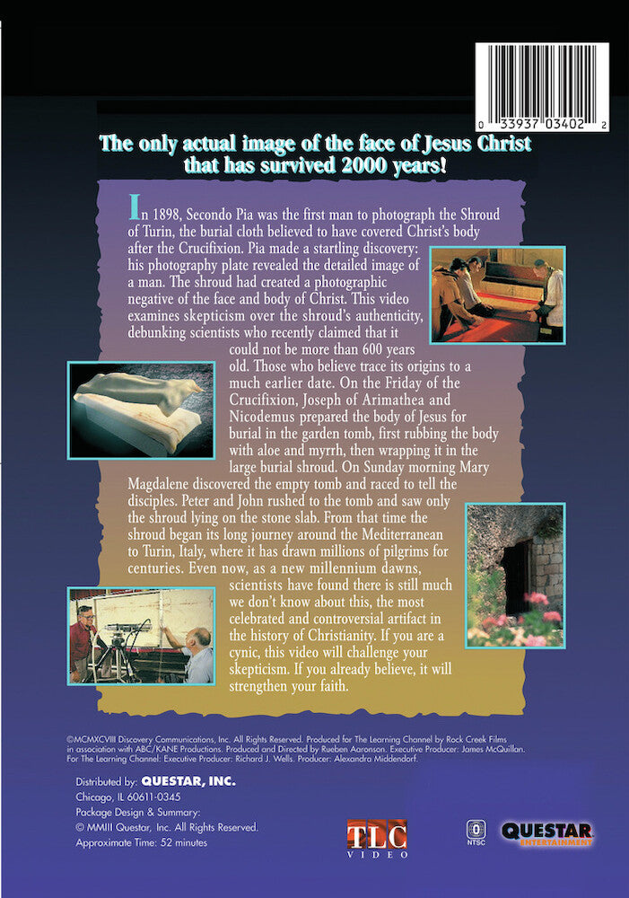 jesus and the shroud of turin - Back Panel - DVD