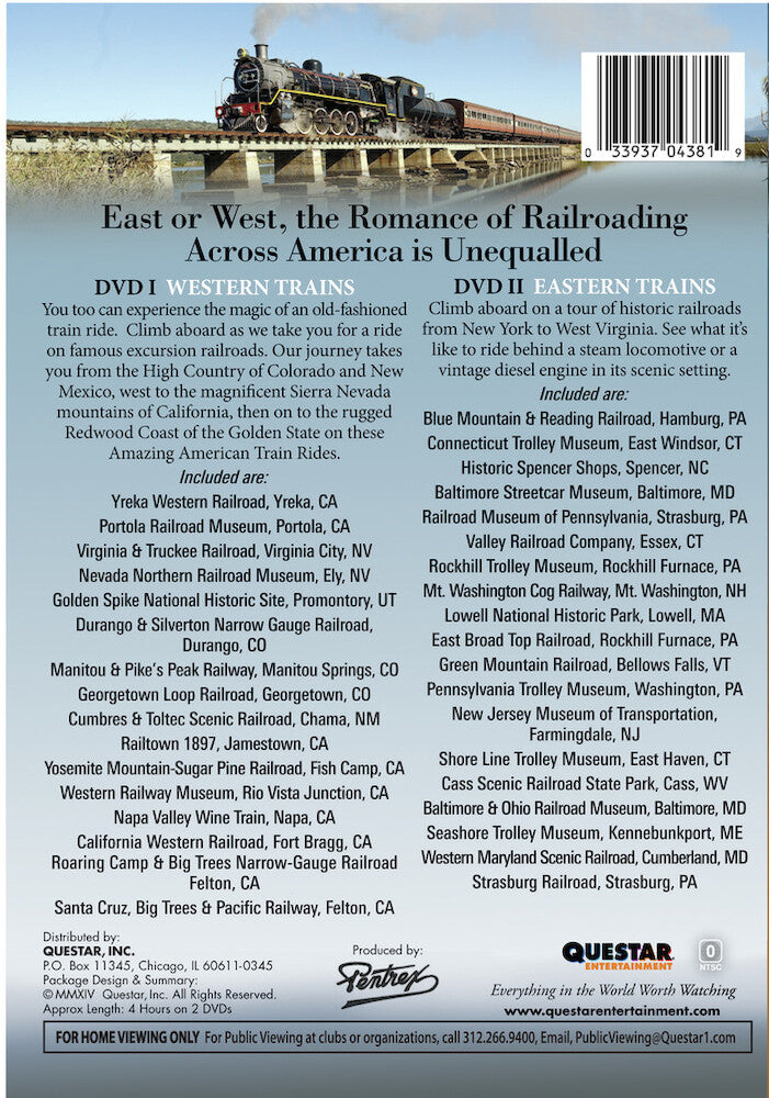 america's amazing train rides 2 pk. - Back Panel - DVD