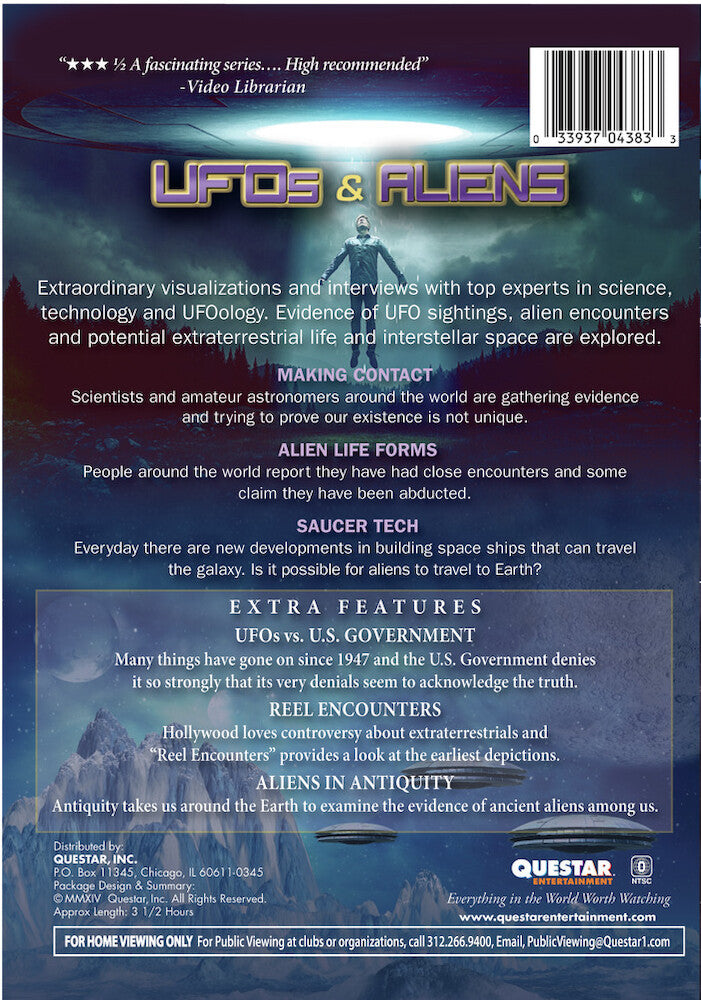 ufos and aliens - Back Panel - DVD