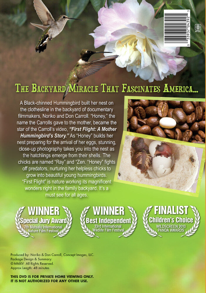first flight - a mother hummingbird's story - Back Panel - DVD