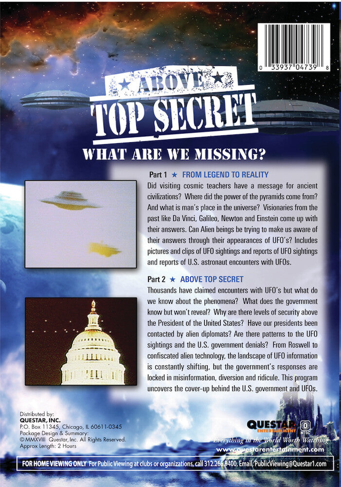 above top secret - Back Panel - DVD