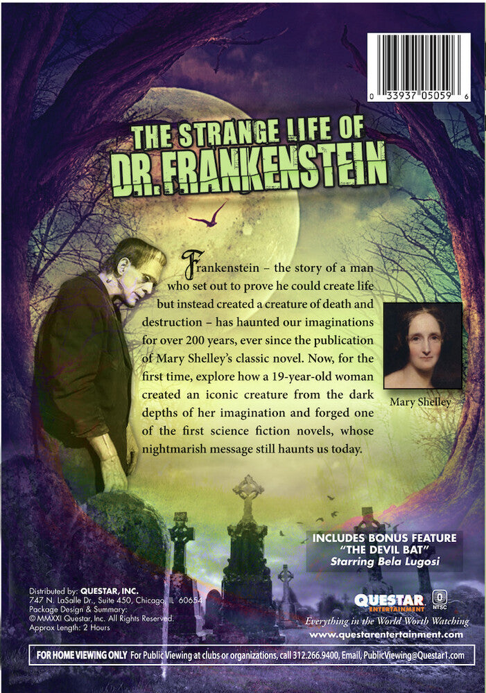 the strange life of dr. frankenstein - Back Panel - DVD