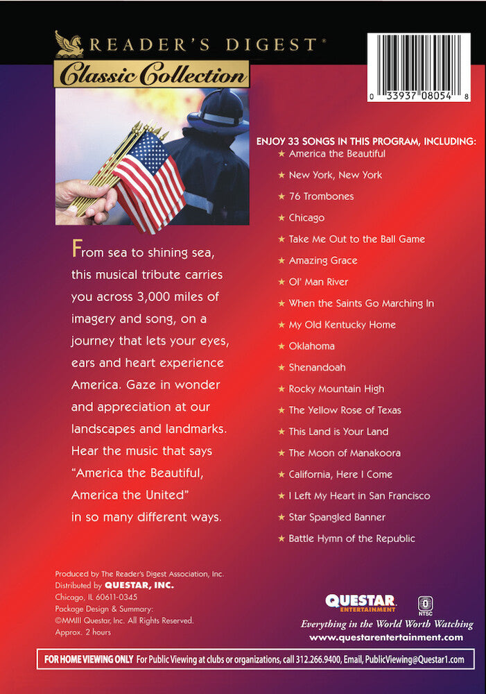 america the beautiful: a tribute to god & country - Back Panel - DVD