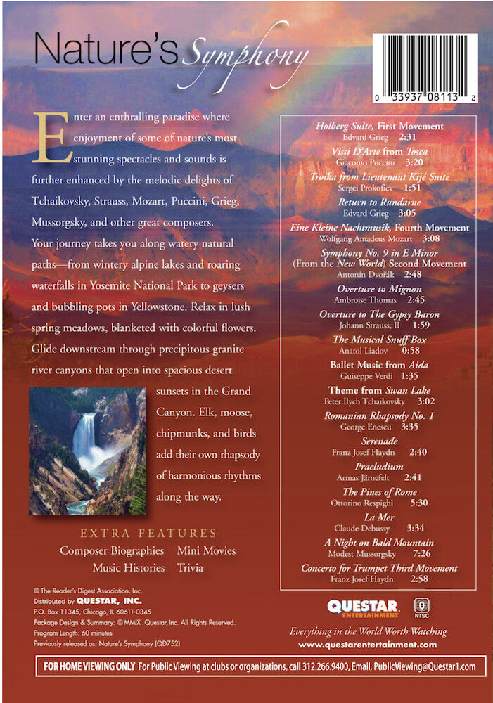 nature's symphony - Back Panel - DVD