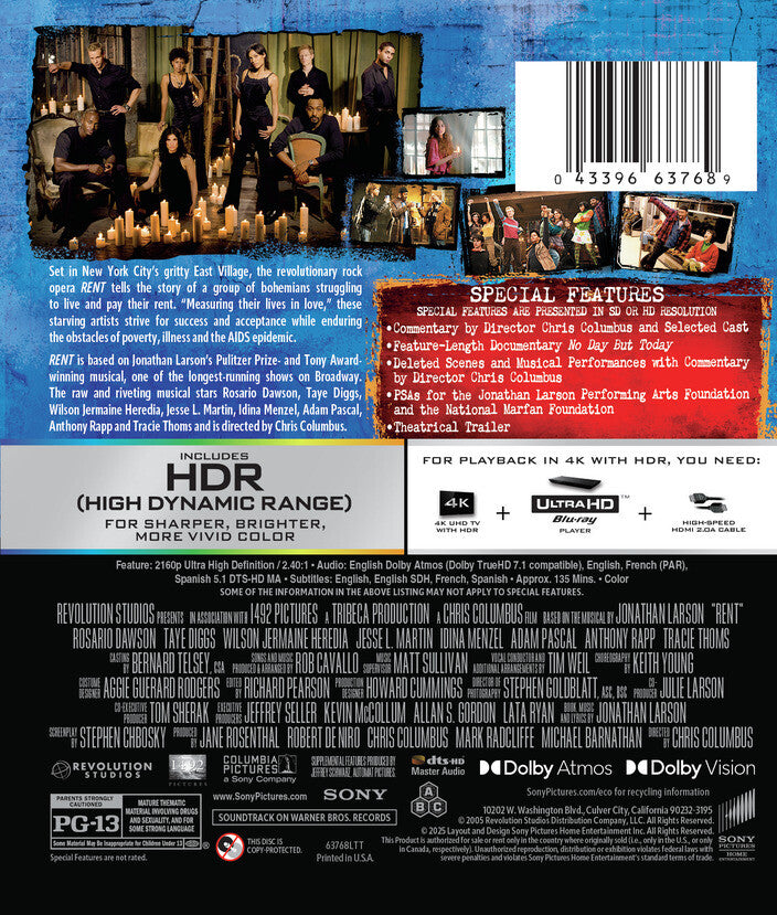 rent (2005) - Back Panel - 4K UHD