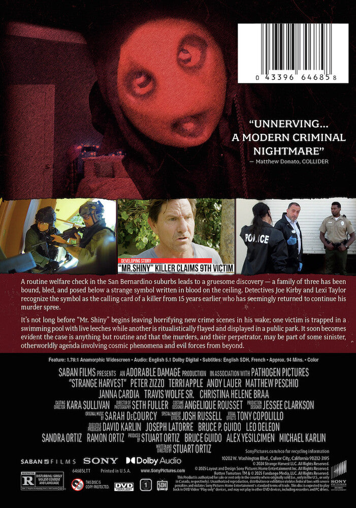 strange harvest - Back Panel - DVD