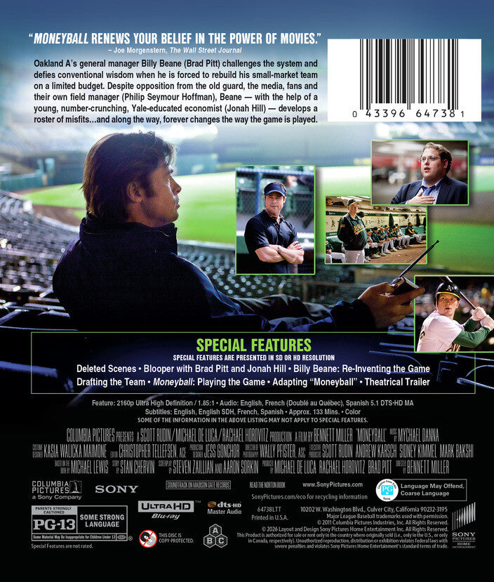 Moneyball [4K UHD + Digital Insert] - Back Panel - 
