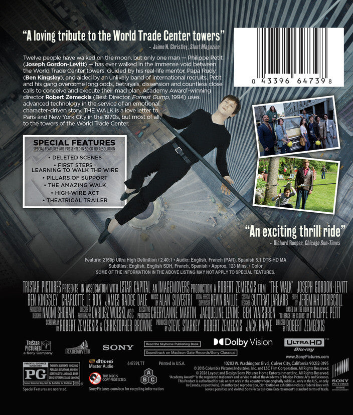 The Walk [4K UHD + Digital Insert] - Back Panel - 