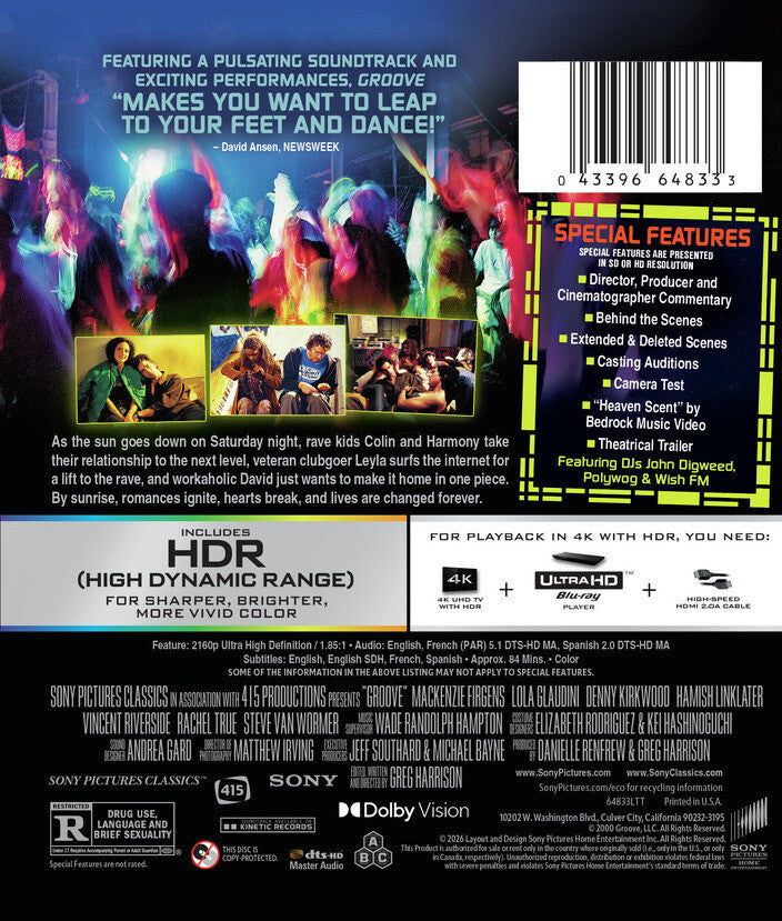 Groove [4K UHD + Digital Insert] - Back Panel - 