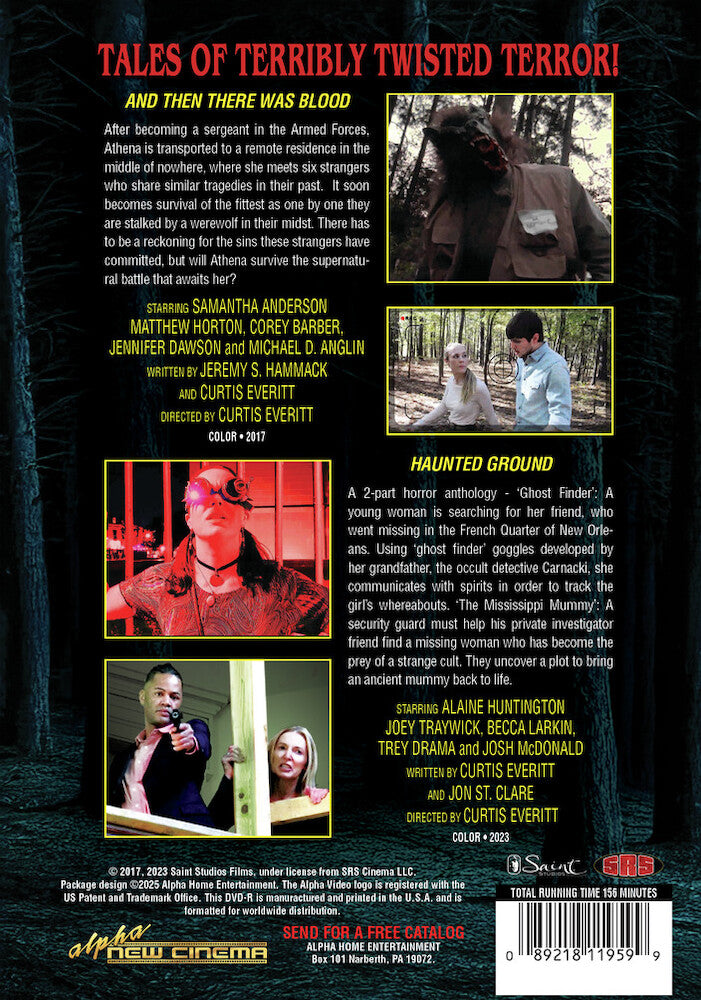 indie horror double feature: and then there was blood (2017)/haunted ground (2023) - Back Panel - DVD
